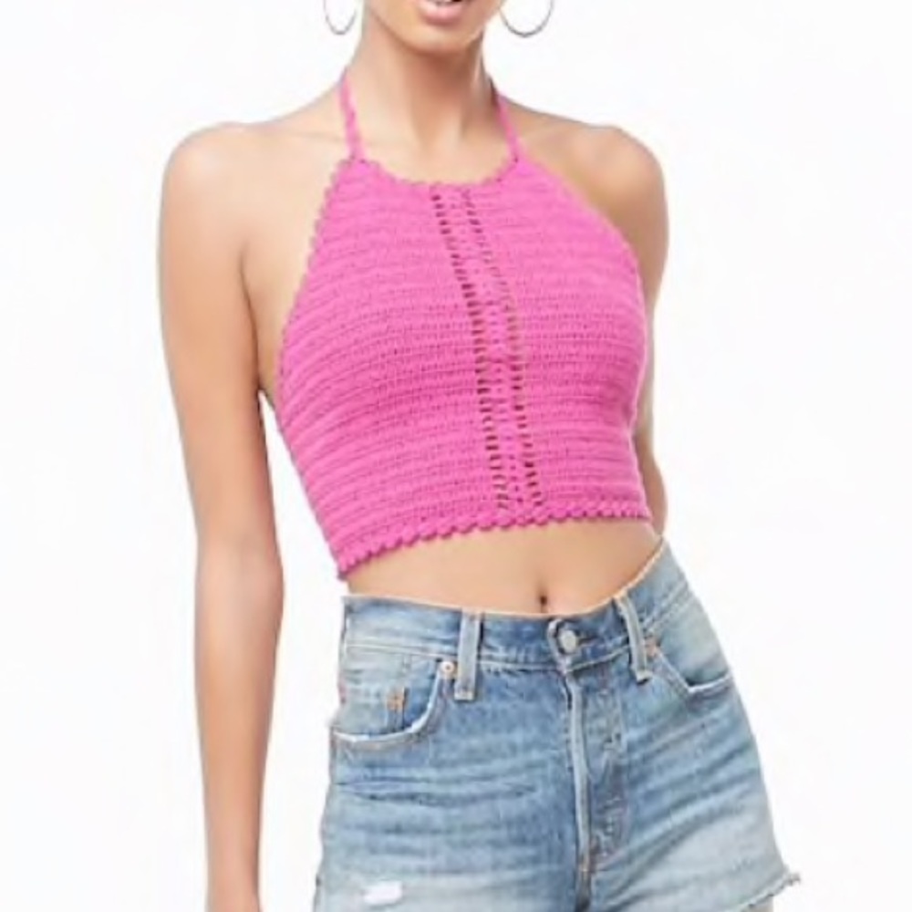 Pink Crochet Halter top